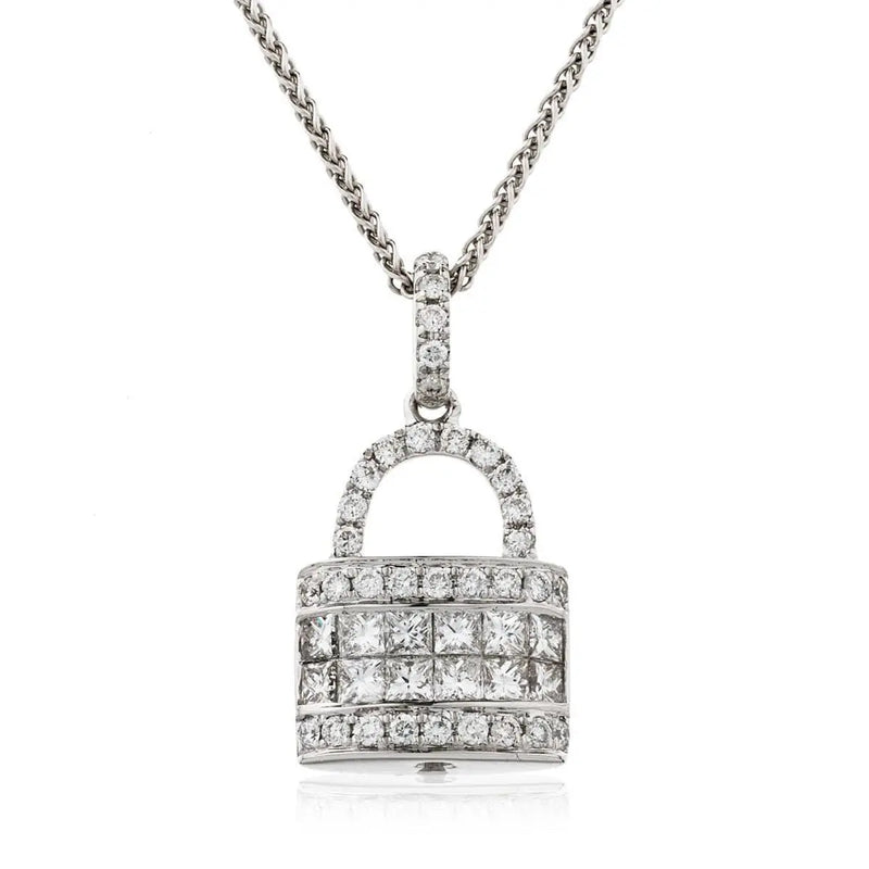 Diamond Cluster Lock Pendant - HEERA DIAMONDS