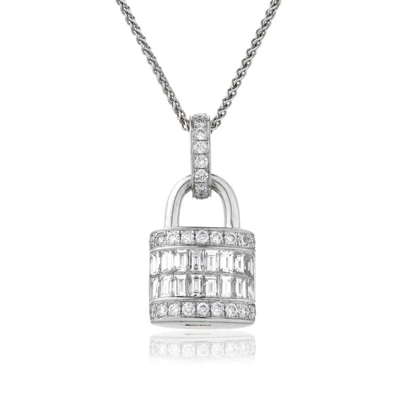 Diamond Cluster Lock Pendant - HEERA DIAMONDS