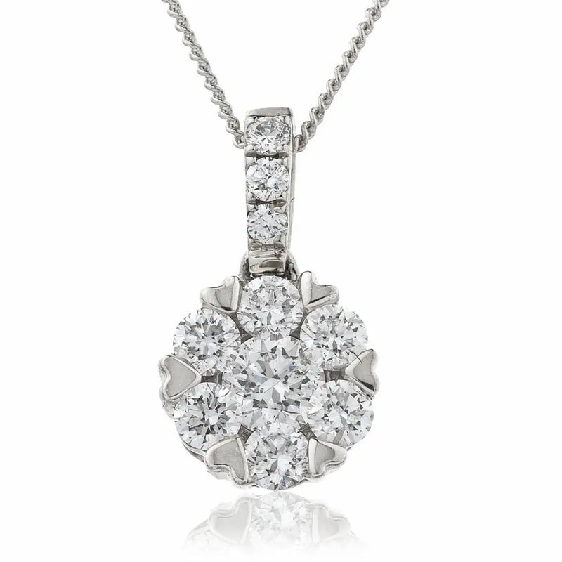 Diamond Flower Cluster Pendant - HEERA DIAMONDS
