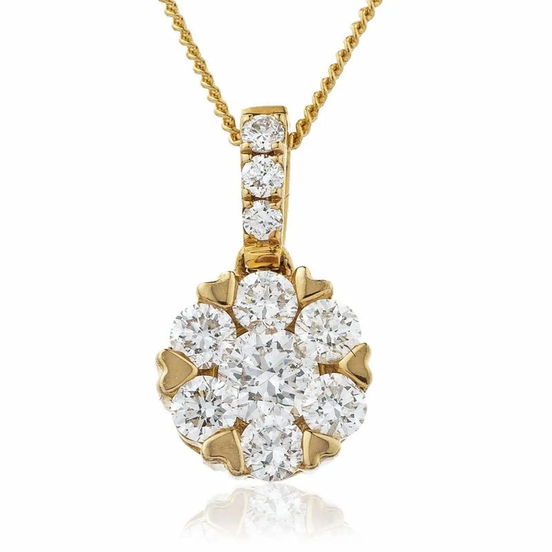 Diamond Flower Cluster Pendant - HEERA DIAMONDS
