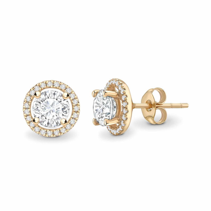 ROUND BRILLIANT DIAMOND STUD EARRINGS - HEERA DIAMONDS