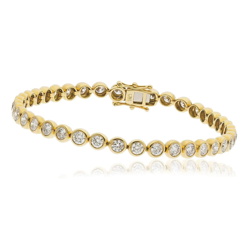 Round Cut Diamond Line Tennis Bracelet in Rub Over Setting - HEERA DIAMONDS