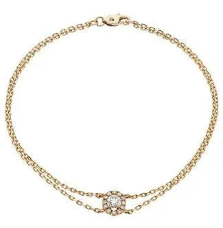 Round Diamond Oval Halo Chain Bracelet - HEERA DIAMONDS