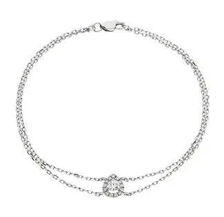 Round Diamond with Pear Halo Chain Bracelet - HEERA DIAMONDS