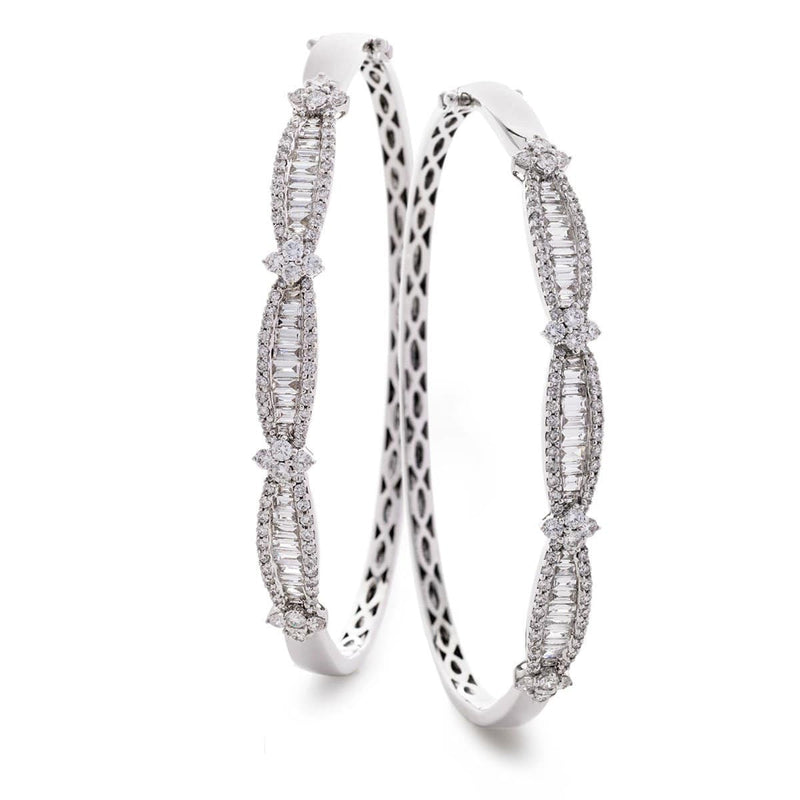 DIAMOND CRISS CROSS FANCY BANGLE IN 18K WHITE GOLD - HEERA DIAMONDS