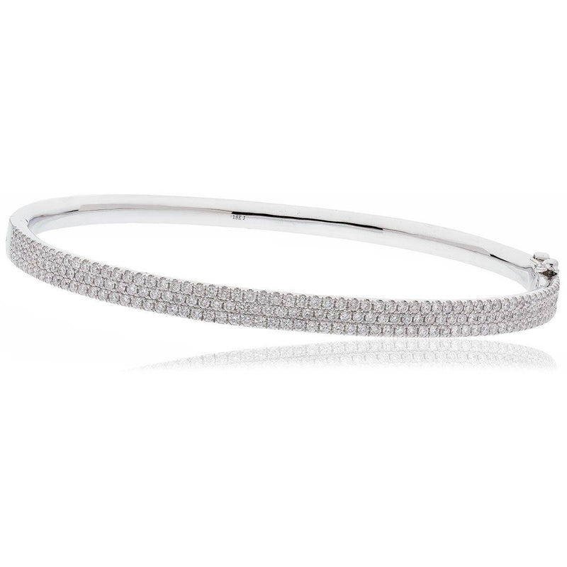 DIAMOND FLAT TOP BANGLE IN 18K WHITE GOLD - HEERA DIAMONDS