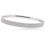 DIAMOND FLAT TOP BANGLE IN 18K WHITE GOLD - HEERA DIAMONDS