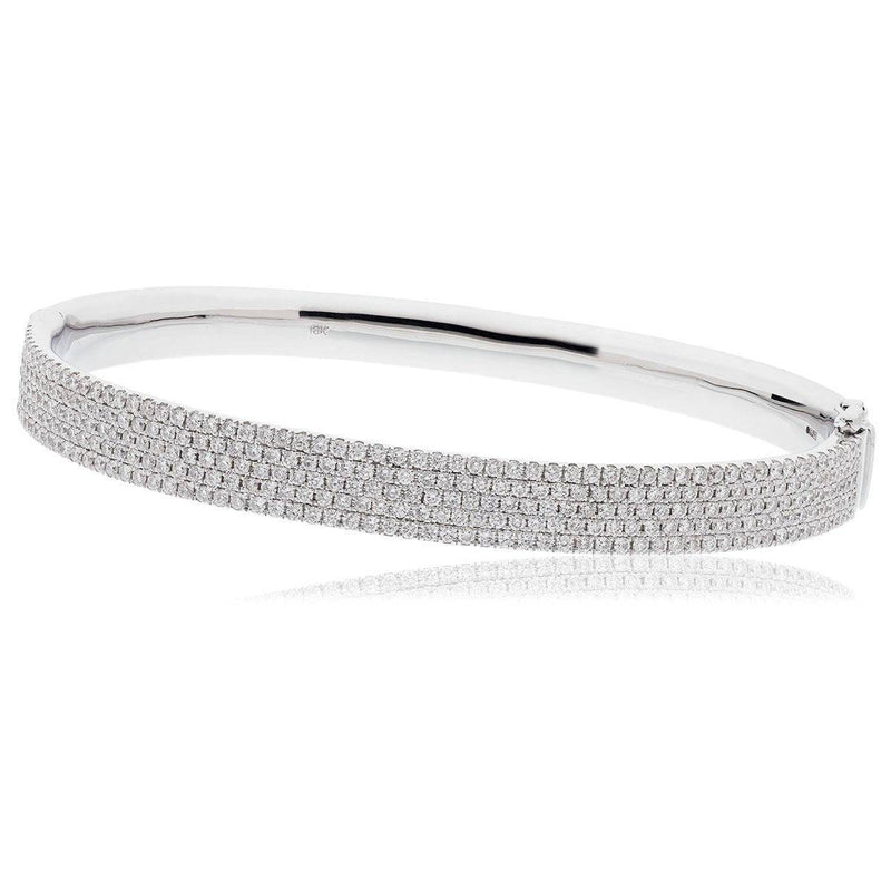 DIAMOND FLAT TOP BANGLE IN 18K WHITE GOLD - HEERA DIAMONDS