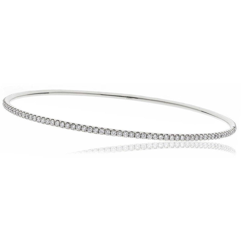 DIAMOND FULL SET BANGLE IN 18K WHITE GOLD - HEERA DIAMONDS