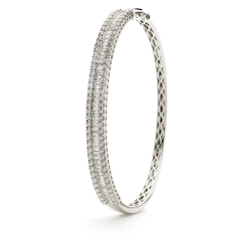 DIAMOND IN & OUT BANGLE IN 18K WHITE GOLD - HEERA DIAMONDS