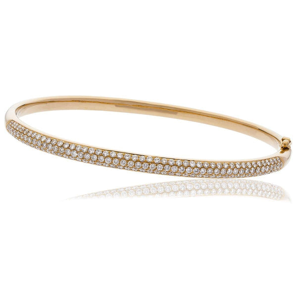 DIAMOND PAVE SETTING BANGLE IN 18K ROSE GOLD - HEERA DIAMONDS