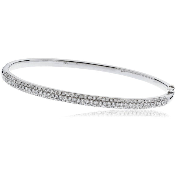 DIAMOND PAVE SETTING BANGLE IN 18K WHITE GOLD - HEERA DIAMONDS