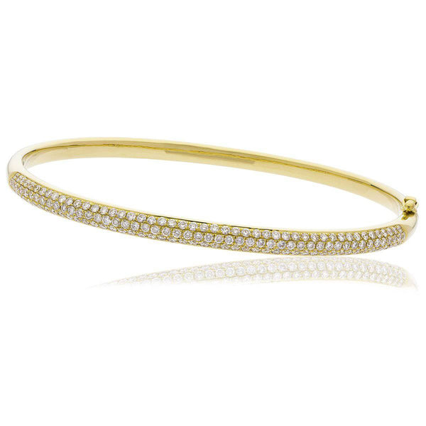 DIAMOND PAVE SETTING BANGLE IN 18K YELLOW GOLD - HEERA DIAMONDS