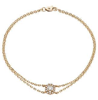 Round Diamond Oval Halo Chain Bracelet - HEERA DIAMONDS