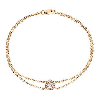 Round Diamond with Pear Halo Chain Bracelet - HEERA DIAMONDS