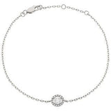 Single Diamond with Halo Chian Bracelet - HEERA DIAMONDS