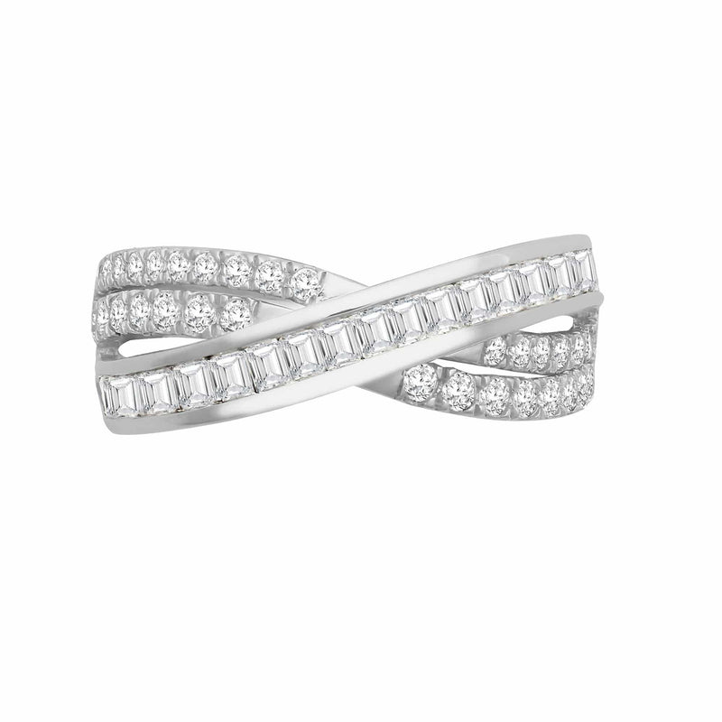 18ct White 1.28ct Diamond Plaited Ring - HEERA DIAMONDS