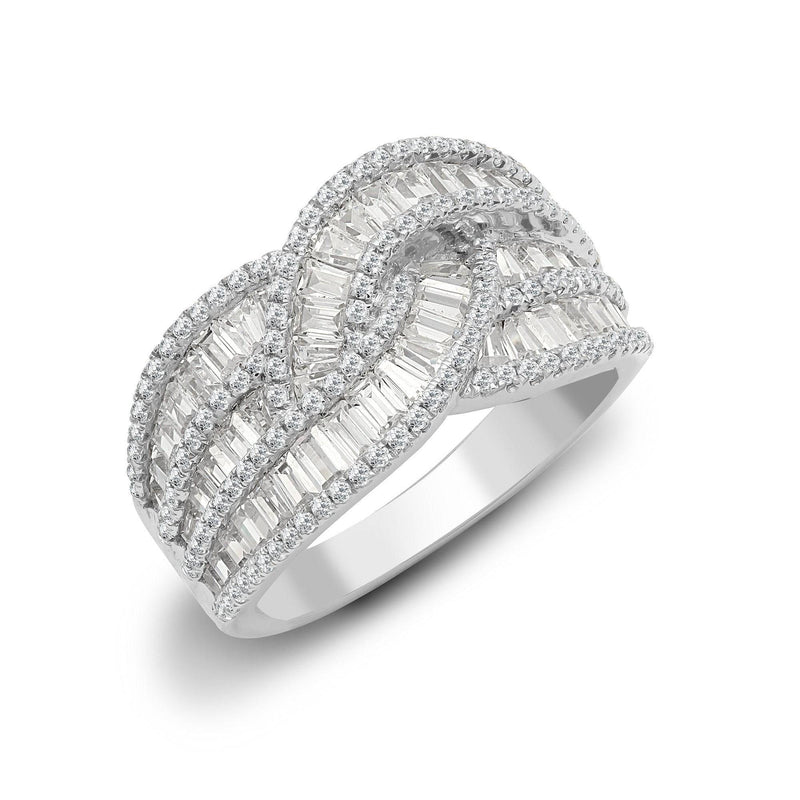 18ct White 1.83ct Round & Baguette Diamond Ring - HEERA DIAMONDS