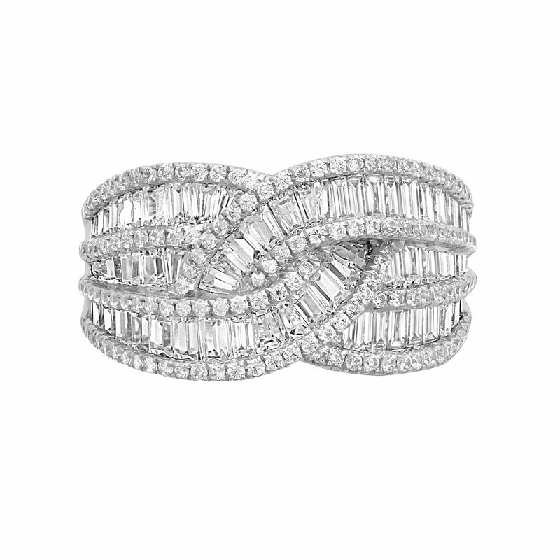 18ct White 1.83ct Round & Baguette Diamond Ring - HEERA DIAMONDS