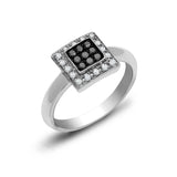 9ct White Gold Diamond And Black Diamond Ring - HEERA DIAMONDS