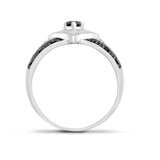 9ct White Gold Diamond And Black Diamond Ring - HEERA DIAMONDS