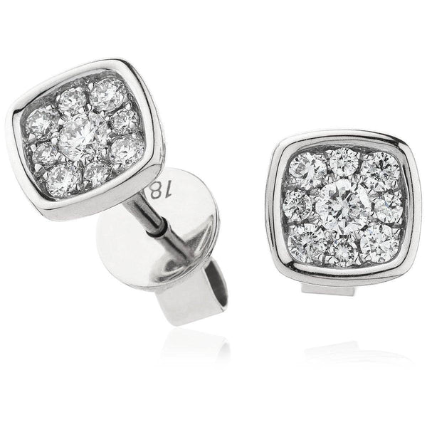 DIAMOND CLUSTER RUB OVER SETTING EARRINGS - HEERA DIAMONDS