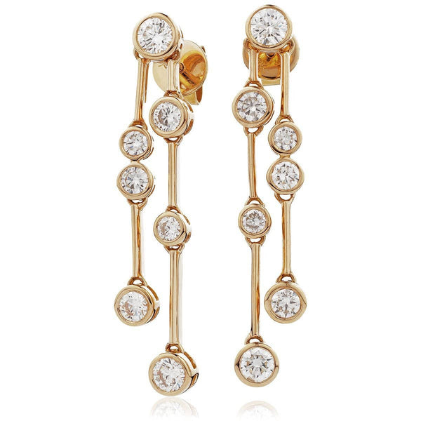 DIAMOND DROP EARRINGS IN 18K ROSE GOLD - HEERA DIAMONDS