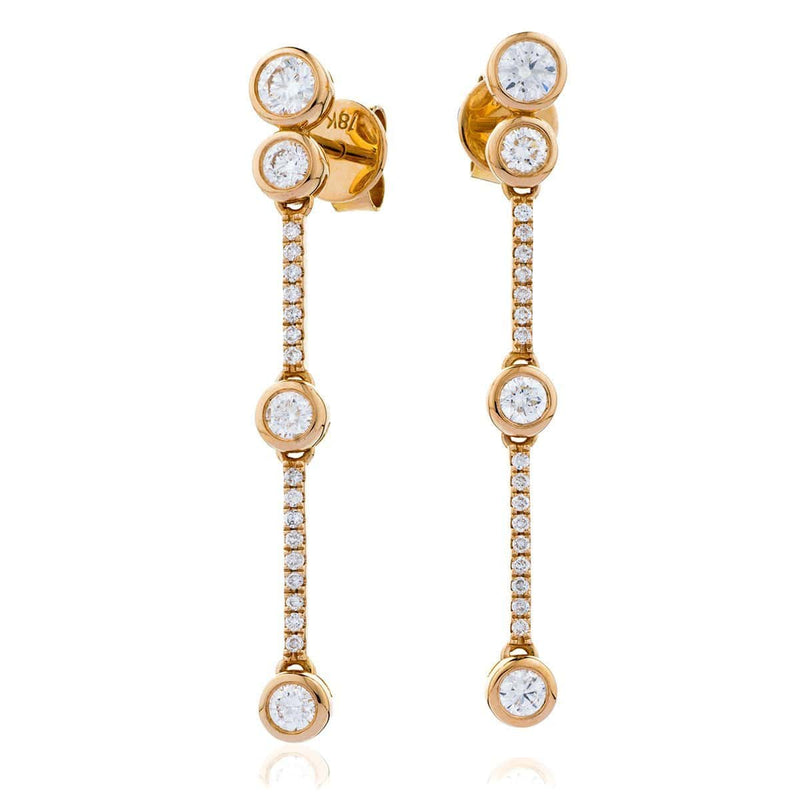 DIAMOND DROP EARRINGS IN 18K ROSE GOLD - HEERA DIAMONDS