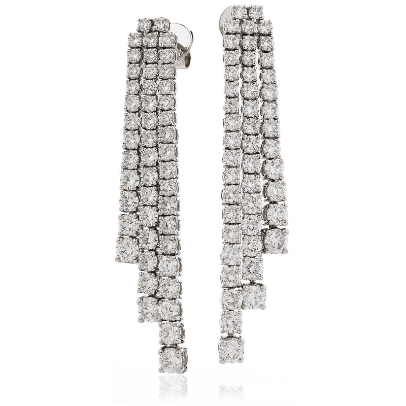 DIAMOND DROP EARRINGS IN 18K WHITE GOLD - HEERA DIAMONDS