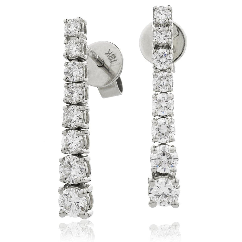 DIAMOND DROP EARRINGS IN 18K WHITE GOLD - HEERA DIAMONDS