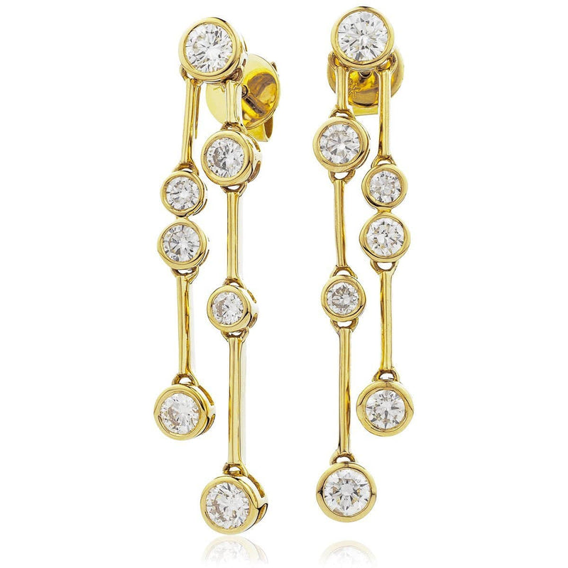 DIAMOND DROP EARRINGS IN 18K YELLOW GOLD - HEERA DIAMONDS