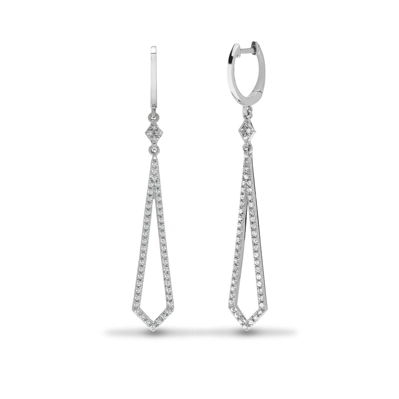 DIAMOND DROP EARRINGS IN 9K WHITE GOLD - HEERA DIAMONDS