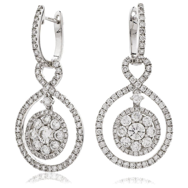 DIAMOND FANCY DROP EARRINGS IN 18K WHITE GOLD - HEERA DIAMONDS