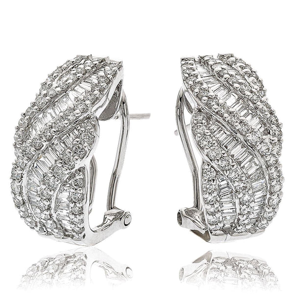 DIAMOND FANCY HOOP EARRINGS IN 18K WHITE GOLD - HEERA DIAMONDS