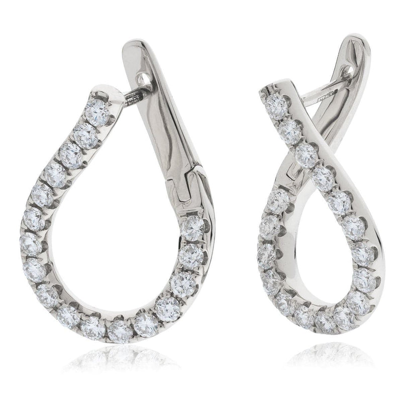 DIAMOND FANCY HOOP EARRINGS IN 18K WHITE GOLD - HEERA DIAMONDS