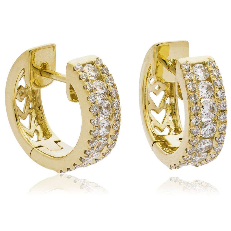 DIAMOND FANCY HOOP EARRINGS IN 18K YELLOW GOLD - HEERA DIAMONDS