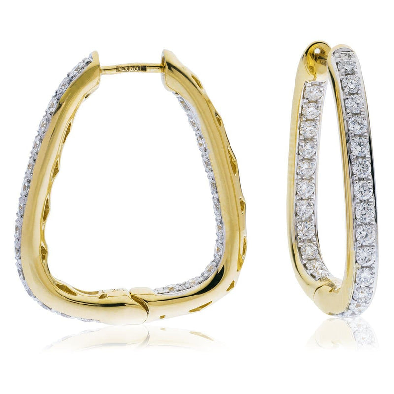 DIAMOND HOOP EARRING IN 18K YELLOW GOLD - HEERA DIAMONDS