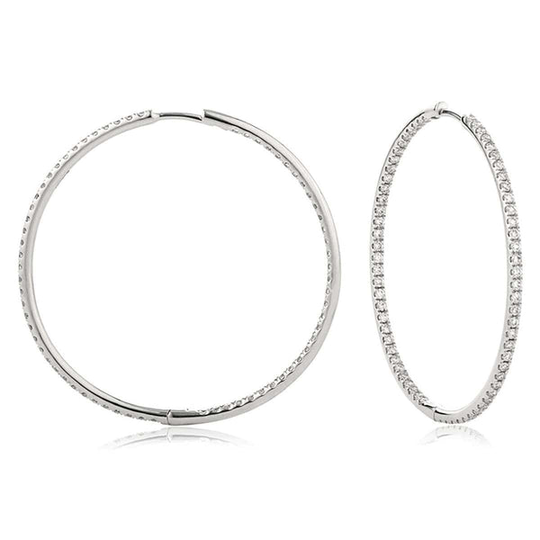 DIAMOND HOOP EARRINGS IN 18K WHITE GOLD - HEERA DIAMONDS