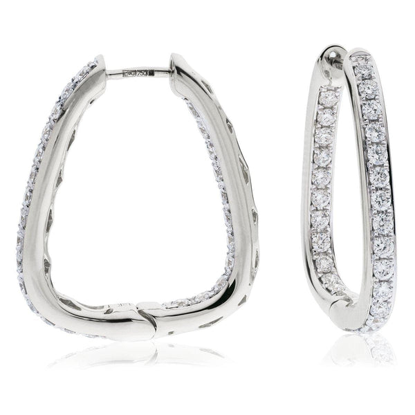 DIAMOND HOOP EARRINGS IN 18K WHITE GOLD - HEERA DIAMONDS