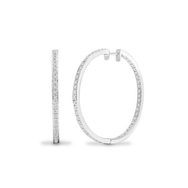 DIAMOND HOOP EARRINGS IN 9K WHITE GOLD - HEERA DIAMONDS