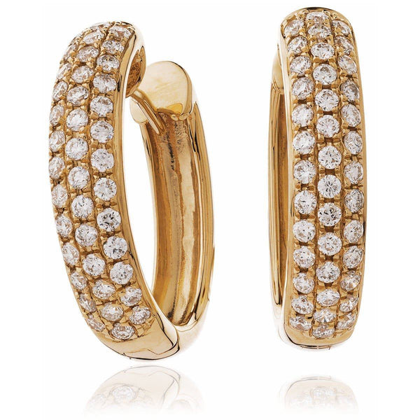 DIAMOND PAVE SETTING HOOP EARRINGS IN 18K ROSE GOLD - HEERA DIAMONDS