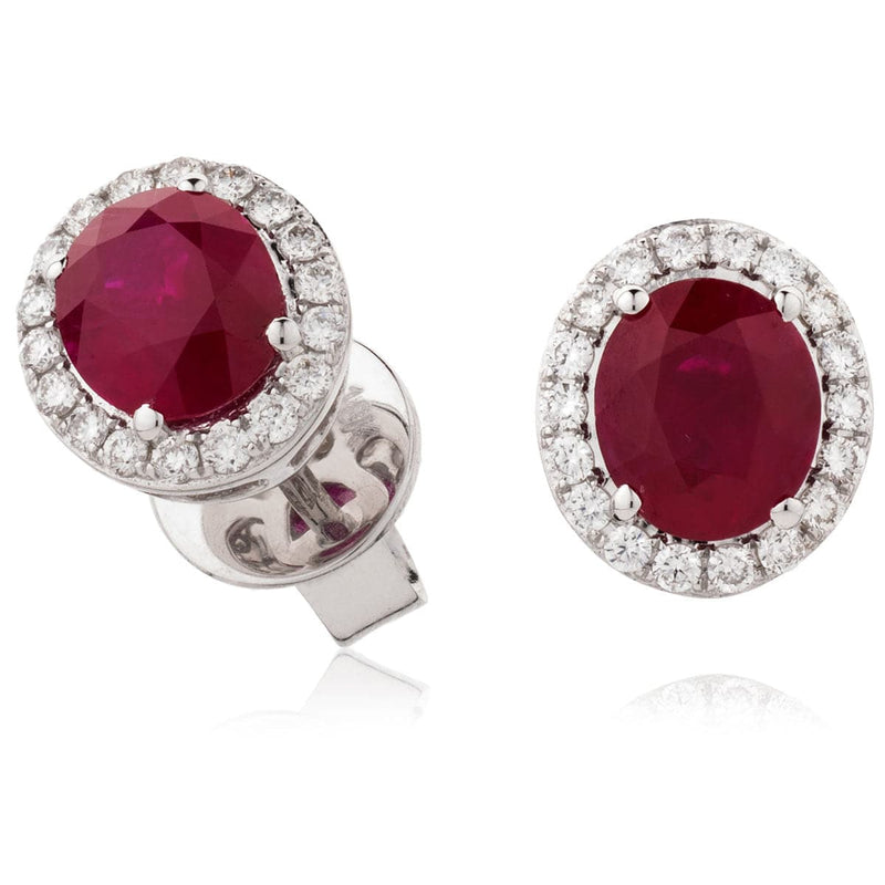 RUBY HALO STUD EARRINGS - HEERA DIAMONDS