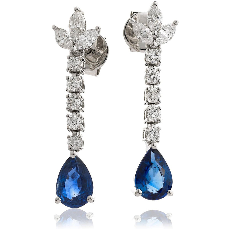 SAPPHIRE AND DIAMONDS DROP EARRINGS - HEERA DIAMONDS