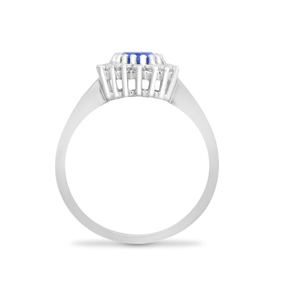 9ct White Gold Diamond And Sapphire Ring - HEERA DIAMONDS