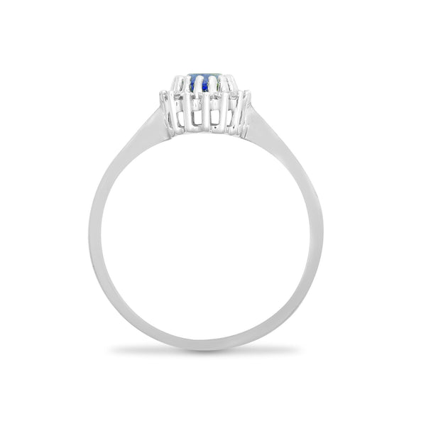 9ct White Gold Diamond And Sapphire Ring - HEERA DIAMONDS