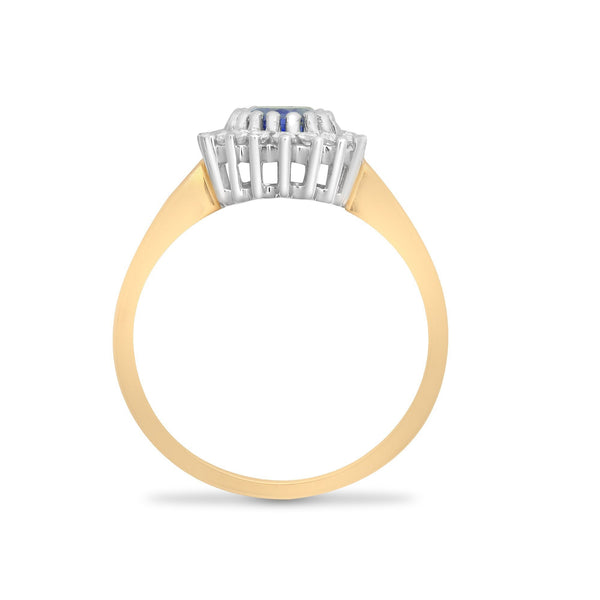 9ct Yellow Gold Diamond And Sapphire Ring - HEERA DIAMONDS