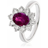 Oval Ruby Cluster Ring - HEERA DIAMONDS