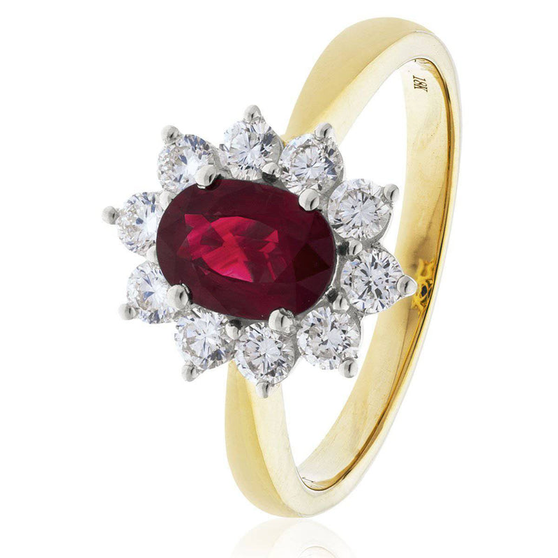 Oval Ruby Cluster Ring - HEERA DIAMONDS