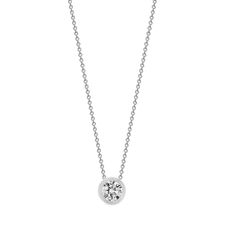 18ct White 0.25ct Threaded Rub over set Diamond Pendant - HEERA DIAMONDS