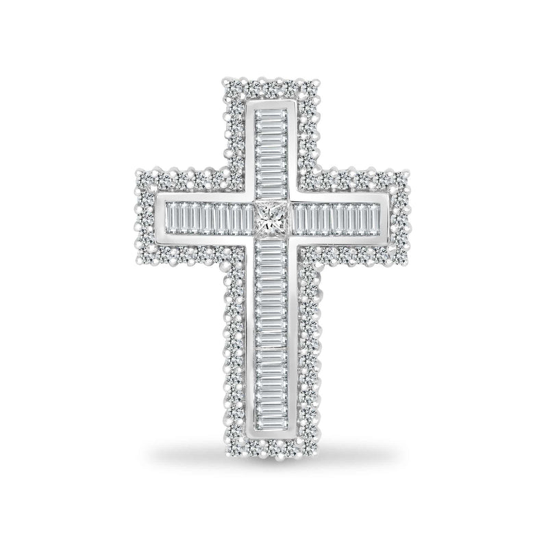 18ct White Gold Diamond Cross - HEERA DIAMONDS